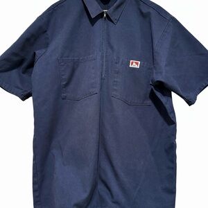 EUC Ben Davis 1/2 Zip Navy Work Shirt Size Men's XL